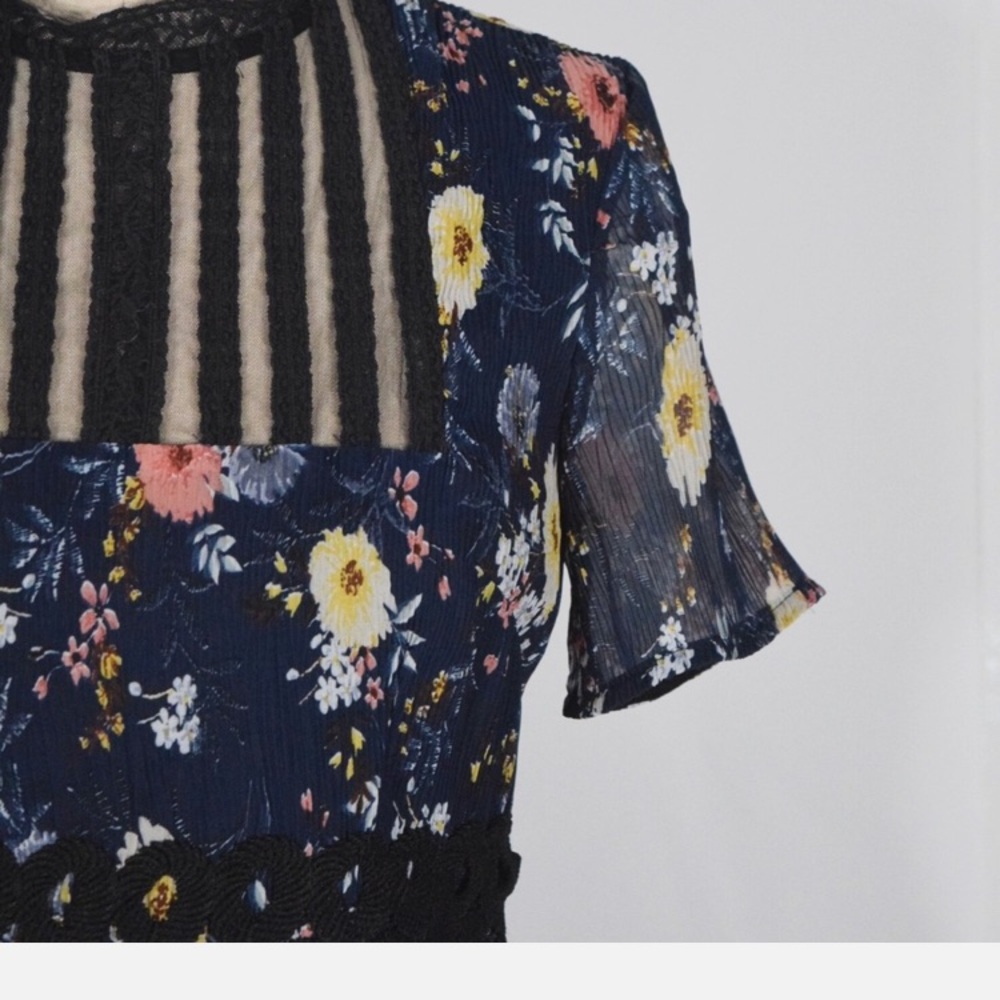 Foxiedox Blue Floral Mini Dress - Picture 4 of 4